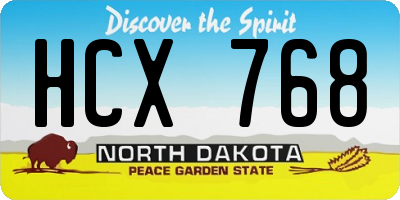 ND license plate HCX768