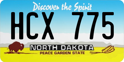 ND license plate HCX775