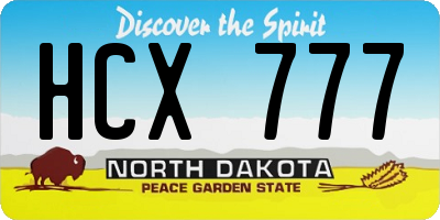 ND license plate HCX777