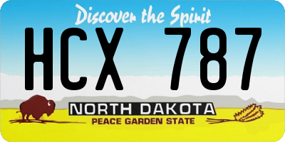 ND license plate HCX787