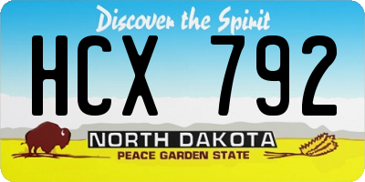 ND license plate HCX792