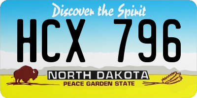ND license plate HCX796