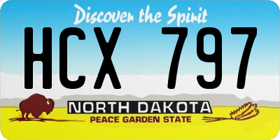 ND license plate HCX797