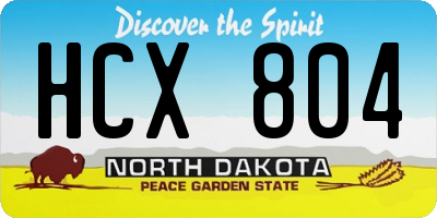 ND license plate HCX804