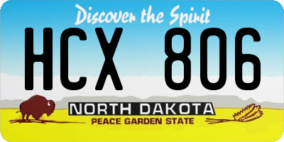 ND license plate HCX806