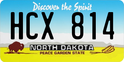 ND license plate HCX814