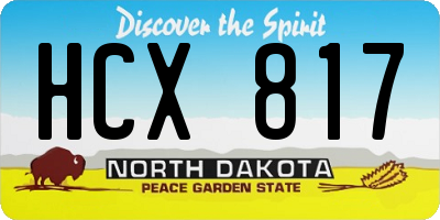 ND license plate HCX817