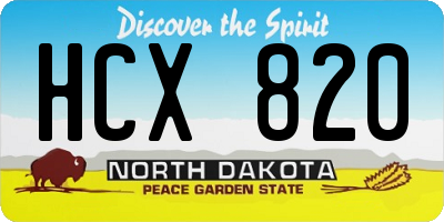 ND license plate HCX820