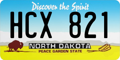 ND license plate HCX821