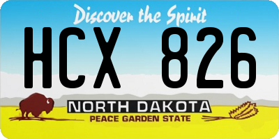ND license plate HCX826