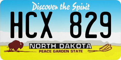 ND license plate HCX829