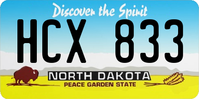 ND license plate HCX833