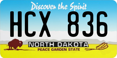 ND license plate HCX836