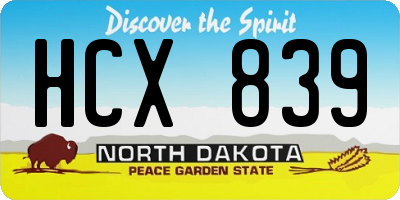 ND license plate HCX839