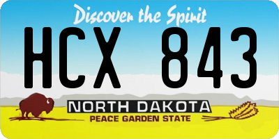 ND license plate HCX843