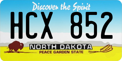 ND license plate HCX852