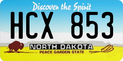 ND license plate HCX853