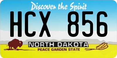ND license plate HCX856