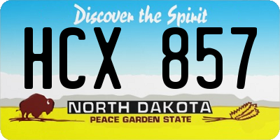 ND license plate HCX857