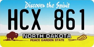 ND license plate HCX861