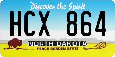 ND license plate HCX864