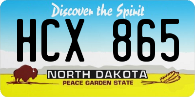 ND license plate HCX865