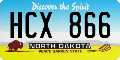 ND license plate HCX866