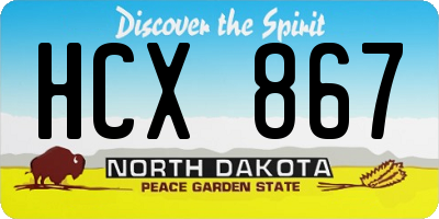 ND license plate HCX867