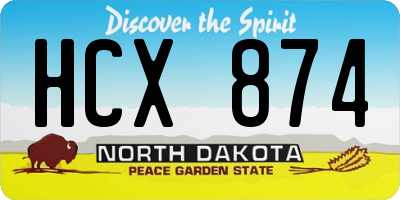 ND license plate HCX874