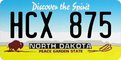 ND license plate HCX875