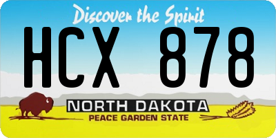 ND license plate HCX878