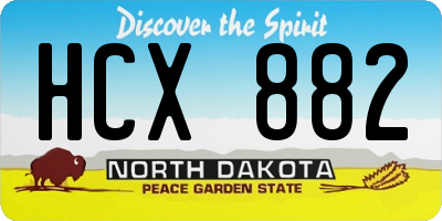 ND license plate HCX882