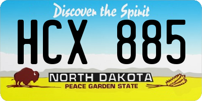 ND license plate HCX885