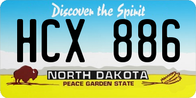 ND license plate HCX886