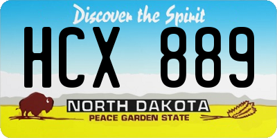 ND license plate HCX889