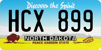 ND license plate HCX899