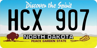 ND license plate HCX907