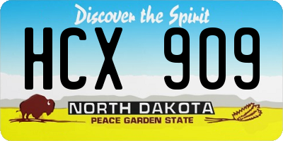 ND license plate HCX909