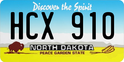 ND license plate HCX910