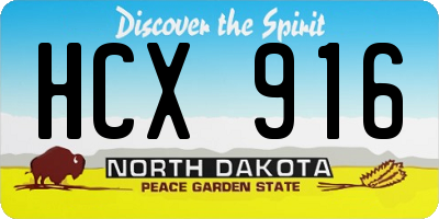 ND license plate HCX916