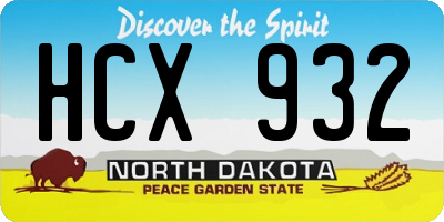 ND license plate HCX932