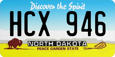 ND license plate HCX946