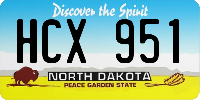 ND license plate HCX951