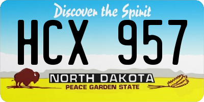 ND license plate HCX957