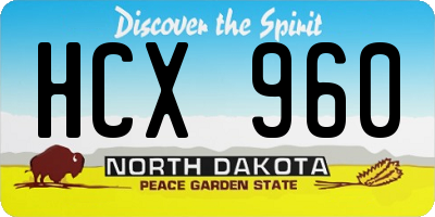 ND license plate HCX960