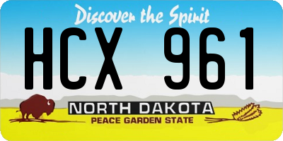 ND license plate HCX961