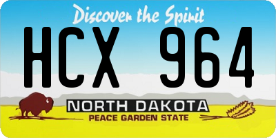 ND license plate HCX964