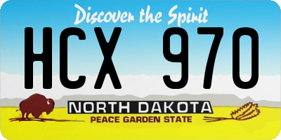 ND license plate HCX970