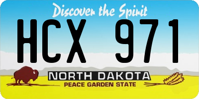 ND license plate HCX971