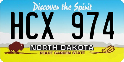 ND license plate HCX974